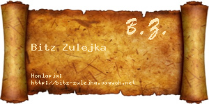 Bitz Zulejka névjegykártya